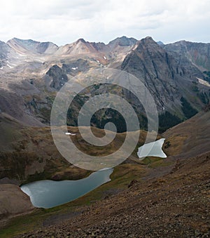 Backpacking around Blue Lakes in Colorado`s San Juan Mountains