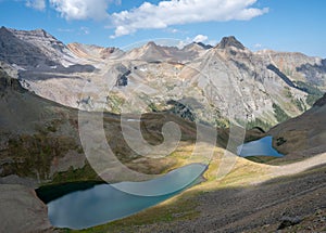 Backpacking around Blue Lakes in Colorado`s San Juan Mountains