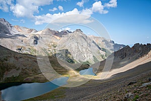 Backpacking around Blue Lakes in Colorado`s San Juan Mountains