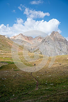 Backpacking around Blue Lakes in Colorado`s San Juan Mountains