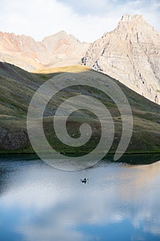 Backpacking around Blue Lakes in Colorado`s San Juan Mountains