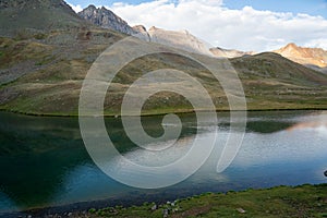 Backpacking around Blue Lakes in Colorado`s San Juan Mountains