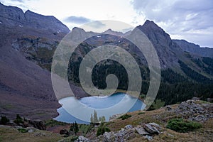 Backpacking around Blue Lakes in Colorado`s San Juan Mountains