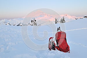 Backpacking and snowshoeing in Mount Baker park photo