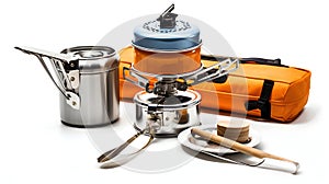 Backpacking stove and cookware a functional set