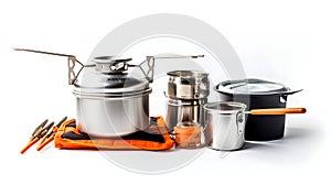 Backpacking stove and cookware a functional set