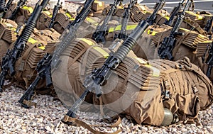 The Backpacks and Rifles of US Marines photo