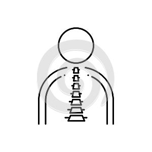 Black line icon for Backpain, sickness and painful photo