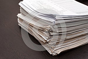 Backs of document stack