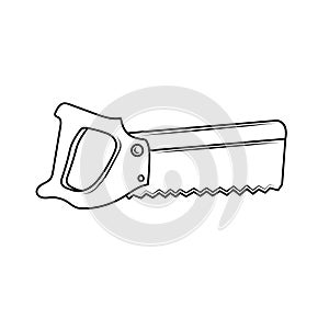 Backsaw clipart vector black outline