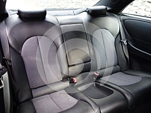 Backseat leather interior design, Luxury car, coupe - fast racing car, convertible, mixed textile and leather