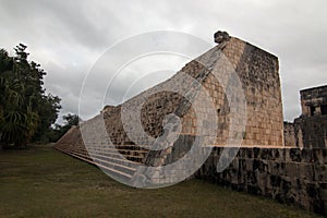 Backside of Grand Ballcourt Juego de Pelota at Mexico's Chichen Itza Mayan ruins on the Yucatan Peninsula photo