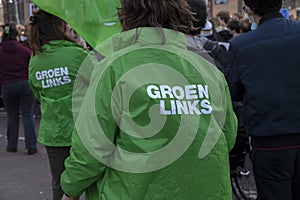 Backside Jacket Groen Links At Amsterdam The Netherlands 5-2-2022