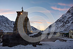 Backside of Kedarnath temple  Shivratri photo