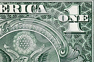 Backside of One US Dollar Bill.