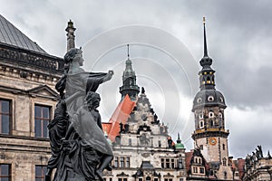 The Cathedral of the Holy Trinity, Katolische Hofkirche in the old town of Dresden, Germany