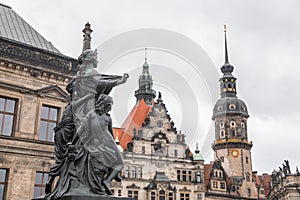 The Cathedral of the Holy Trinity, Katolische Hofkirche in the old town of Dresden, Germany