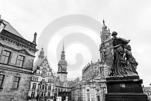 The Cathedral of the Holy Trinity, Katolische Hofkirche in the old town of Dresden, Germany