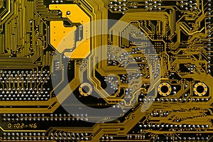 Backside yellow motherboard