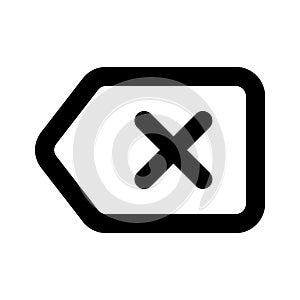 Backspace button icon, user interface vector design
