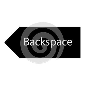 Backspace button icon vector