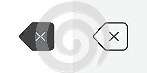 Backspace icon flat and simple set design