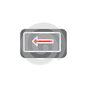 Backspace key vector icon, colorful sign.