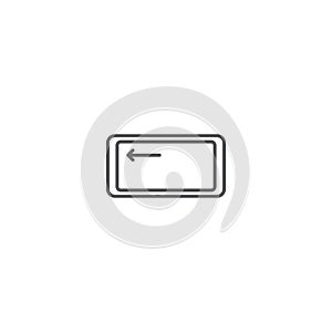 Backspace key vector icon symbol keyboard isolated on white background