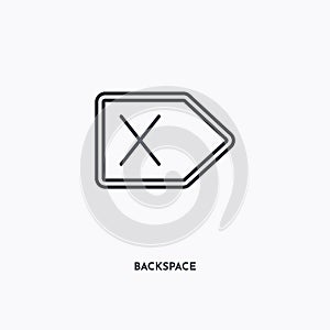 Backspace outline icon. Simple linear element illustration. Isolated line Backspace icon on white background. Thin stroke sign can