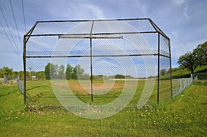 Backstop of an old baseball field