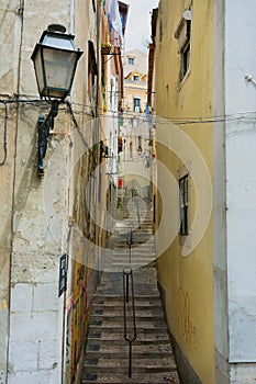 Backstreet view in Lisbon Portugal photo