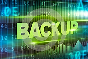 Backup abstract concept blue text blue background