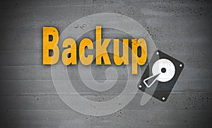 Backup on concrete wall background