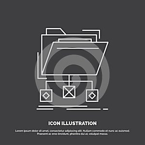 backup, data, files, folder, network Icon. Line vector symbol for UI and UX, website or mobile application