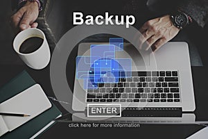 Backup Data Storage Restore Database Concept photo