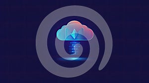 backup dissolving cloud upload icon