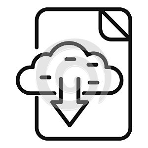 Backup file icon outline vector. Data cloud
