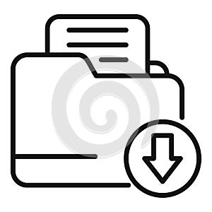 Backup folder icon outline vector. Data storage