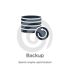 Backup icon vector. Trendy flat backup icon from search engine optimization collection isolated on white background. Vector