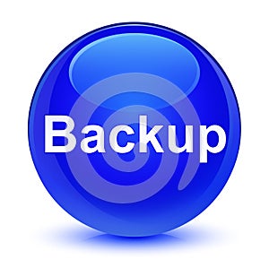 Backup glassy blue round button