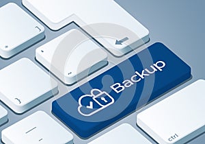 Backup Key - Keyboard with 3D Concept illustration