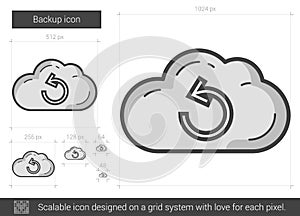 Backup line icon.