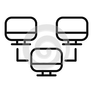 Backup network icon outline vector. Data cloud