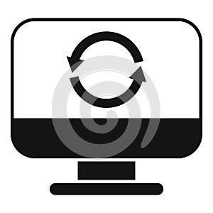Backup pc icon simple vector. Data cloud