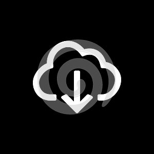 Backup and restore data cloud icon for simple flat style ui design