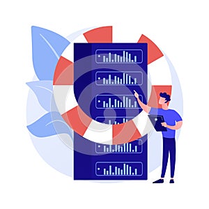 Backup server abstract concept vector illustration.