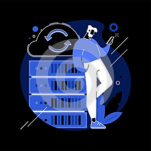Backup server abstract concept vector illustration.