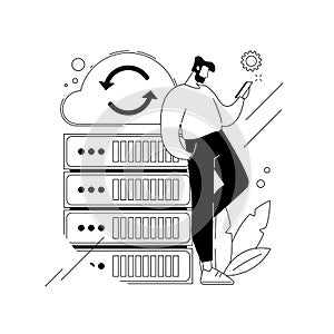 Backup server abstract concept vector illustration.