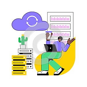 Backup server abstract concept vector illustration.