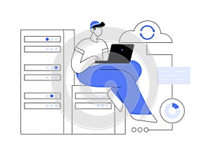 Backup server abstract concept vector illustration.